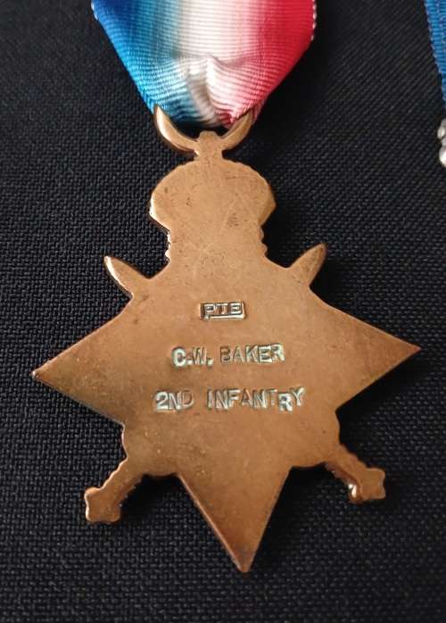 WW1 Medal Trio Awarded To: PTE. C.W. BAKER 2ND INFANTRY                  No.18
