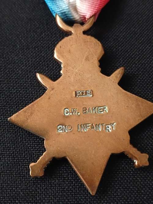 WW1 Medal Trio Awarded To: PTE. C.W. BAKER 2ND INFANTRY                  No.18