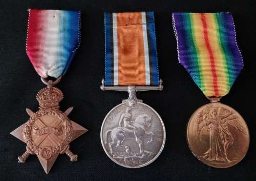 WW1 Medal Trio Awarded To: L/CPL R. DICKMAN 5TH INFANTRY                  No.19