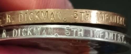 WW1 Medal Trio Awarded To: L/CPL R. DICKMAN 5TH INFANTRY                  No.19