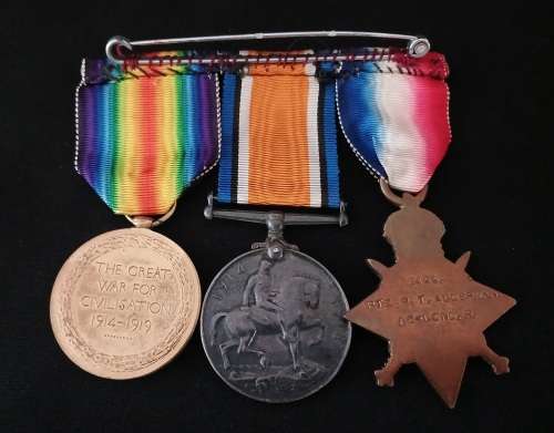 WW1 Medal Trio Awarded To: 2499 PTE. R.T. ALDERMAN 16-LOND.R.                        No.20