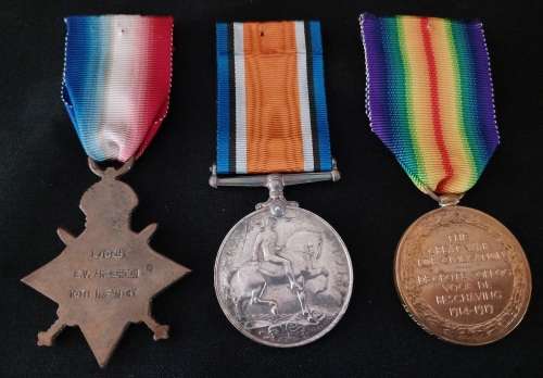 WW1 Medal Trio Awarded To: L/CPL E.V. ANDERSON 10TH INFANTRY                     No.21