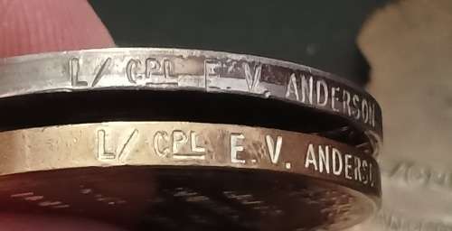 WW1 Medal Trio Awarded To: L/CPL E.V. ANDERSON 10TH INFANTRY                     No.21