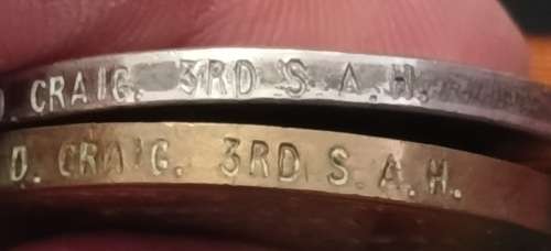 WW1 Medal Trio Awarded To: PTE. D. CRAIG 10TH INFANTRY                                No.22