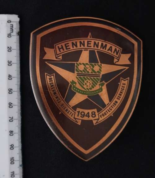 1948 HENNEMAN Beskermings Diens / Protection Services Badge ( Note One Pin Off )       No.46