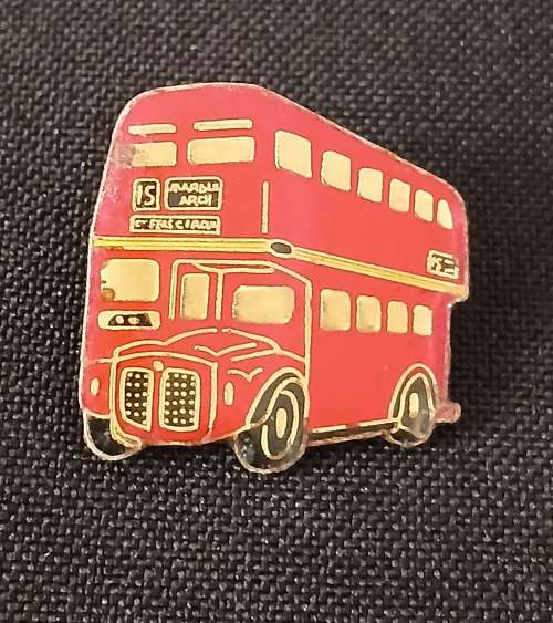 Vintage LONDON RED Double Decker Bus  Enamel Lapel Pin                 V66