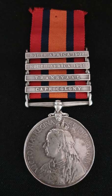 Boer War -  QSA Medal Awarded To:  22446 TPR: A.W. ELFORD. 69TH COY IMP: YEO:      No.21