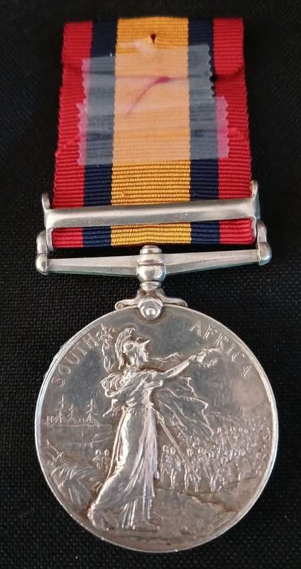 Boer War -  QSA Medal Awarded To: 96626 BOMB. F.W. VAUGHAN, 10TH COY W.D. , R.G.A.   No.24