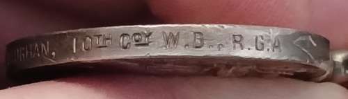 Boer War -  QSA Medal Awarded To: 96626 BOMB. F.W. VAUGHAN, 10TH COY W.D. , R.G.A.   No.24