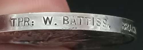 Boer War -  QSA Medal Awarded To: 141 TPR: W. BATTISS. BRABANT`S HORSE           No.25