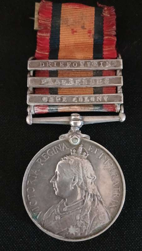 Boer War -  QSA Medal Awarded To: 69 PTE R.G. MORWOOD. C.M.S.C.    No.26