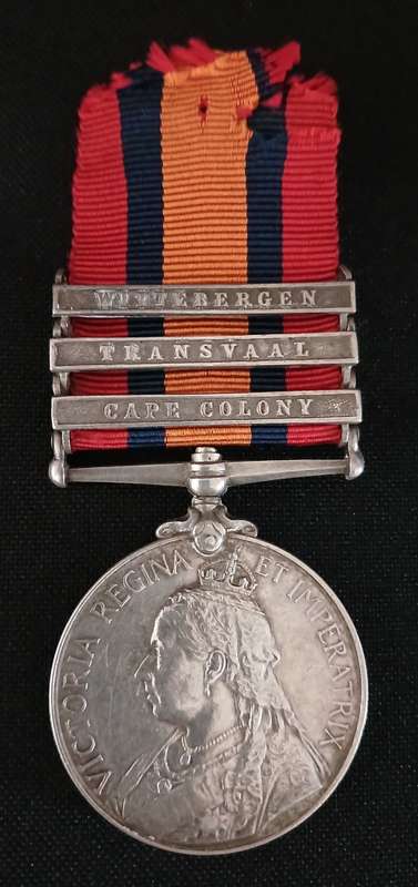 Boer War -  QSA Medal Awarded To:  4154 PTE D.N. BERRY. WORCESTER: REGI        No.27