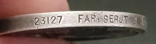 Boer War -  QSA Medal Awarded To:  23127 FAR: SERJT: J. HARDIE. 78TH COY IMP: YEO:     No.29