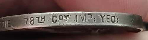 Boer War -  QSA Medal Awarded To:  23127 FAR: SERJT: J. HARDIE. 78TH COY IMP: YEO:     No.29