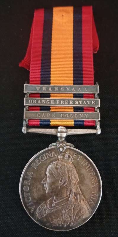 Boer War -  QSA Medal Awarded To: 1466. PVT. F. BAKER. SUFFOLK REGT      No.33