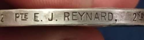 Boer War -  QSA Medal Awarded To: 5732 PTE E. J. REYNARD, 2ND D OF C. LT INFY   No.40