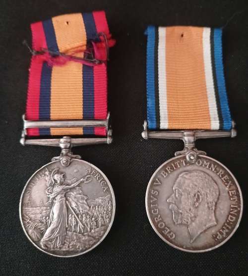 Boer War / WW1  QSA & British War Medal To: 1483 PTE H.N.DRYDEN. D. OF E. OWN V.R.   No.46
