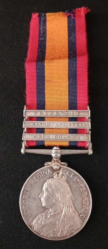 Boer War -  QSA Medal Awarded To: 1260 PTE J. COLBERT. RLY: PNR: REGT       No.48