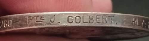 Boer War -  QSA Medal Awarded To: 1260 PTE J. COLBERT. RLY: PNR: REGT       No.48