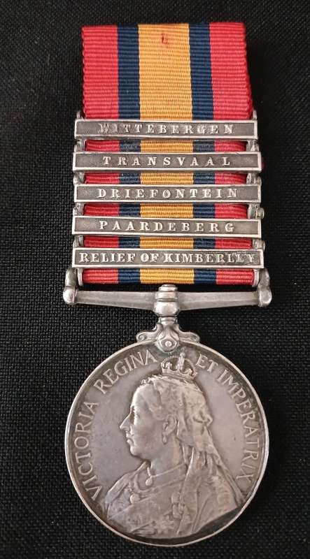 Boer War -  QSA Medal Awarded To:  82619  DVR: P. J. MULLEN, R.H.A.     No.51