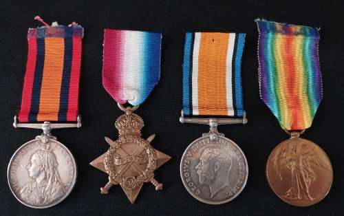 A Queen`s South Africa and WWI Medal Group Of Four Awarded To SERGT: J.B. GREWAR   No.57