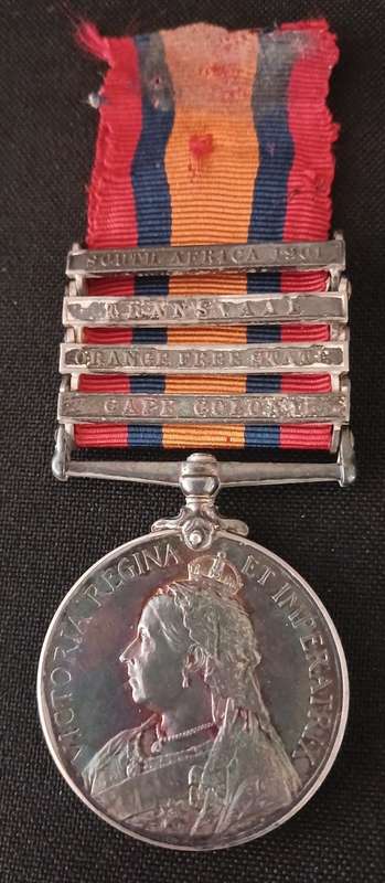 Boer War -  QSA Medal Awarded To: 827 L.CRPL: C. THOMAS. RLY: PNR: REGT   No.58