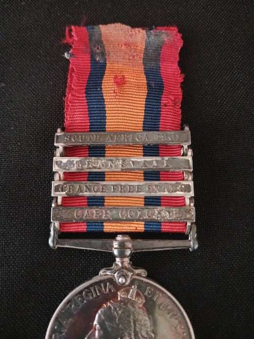 Boer War -  QSA Medal Awarded To: 827 L.CRPL: C. THOMAS. RLY: PNR: REGT   No.58