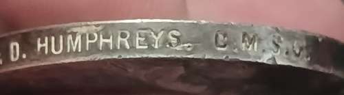 Boer War -  QSA Medal Awarded To:  202 PTE C.D. HUMPHREYS. C.M.S.C     No.63