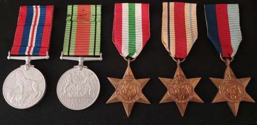 British WWII Royal Marines Medal Group To: PLY X101891 MNE. F.J. HUMPHREY. R.M.  No.25