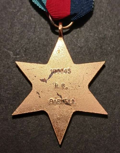 WW2 Medal Group Awarded To:  108843 R.G. BARWELL              No.28