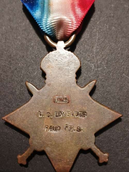 WW1 / WW2 Medal Group Awarded To: PTE. L.O. EDMEADES, RAND RFLS.          No.33