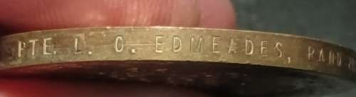 WW1 / WW2 Medal Group Awarded To: PTE. L.O. EDMEADES, RAND RFLS.          No.33