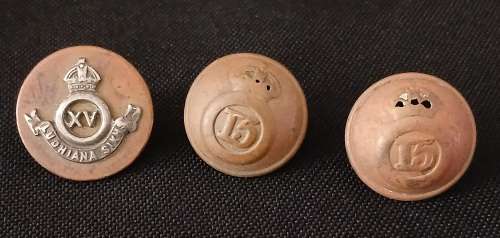 Buttons 15TH Regiment or Bengal Native Infantry  1901 - 1922                 M12
