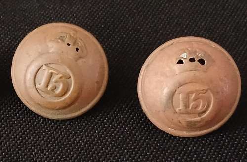 Buttons 15TH Regiment or Bengal Native Infantry  1901 - 1922                 M12