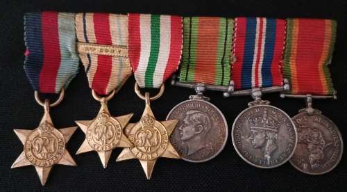 WW2 Miniature Medal Group Africa Star With 8TH Army Clasp                       M19