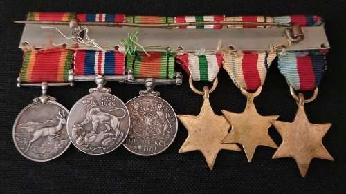 WW2 Miniature Medal Group Africa Star With 8TH Army Clasp                       M19