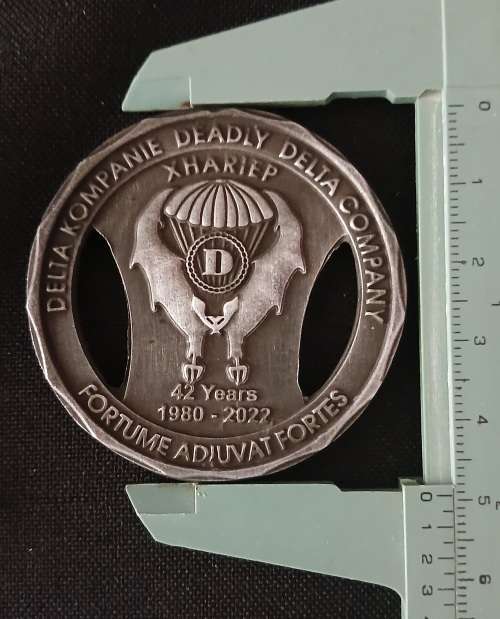 1 Parachute Battalion 60 Years / Deadly Delta Company 42 Years Medallion (Silver Coloured)       09