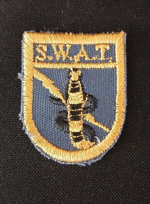 SADF - SWA POLICE - SOUTH WEST AFRICA TACTICAL (SWAT) Cloth Badge  ( Blue )       O45