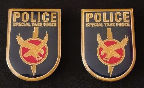 Police Special Task Force Metal Shoulder Flash Pair                     O59