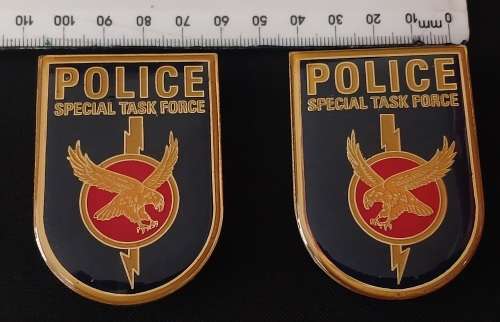 Police Special Task Force Metal Shoulder Flash Pair                     O59