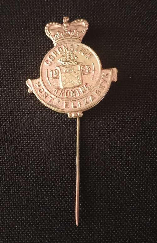 1953 Coronation / Kroning Port Elizabeth Pin Badge                              086
