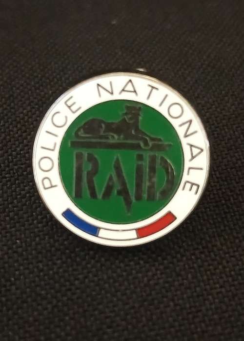 FRANCE RAID POLICE Special Unit Pin Badge    ` Green and Silver SCARCE `            M24