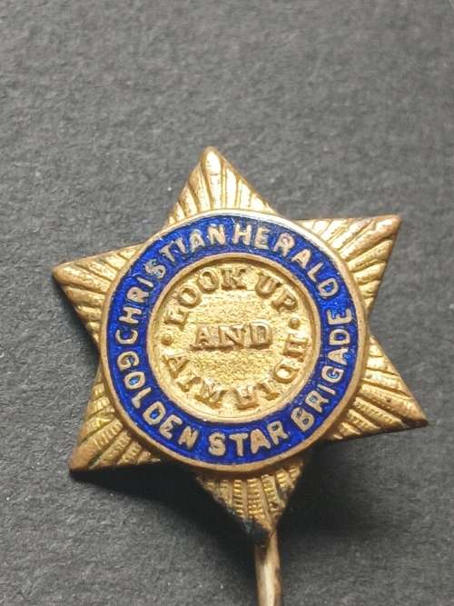 Vintage CHRISTIAN HERALD GOLDEN STAR BRIGADE Enamel Pin Badge                   M38