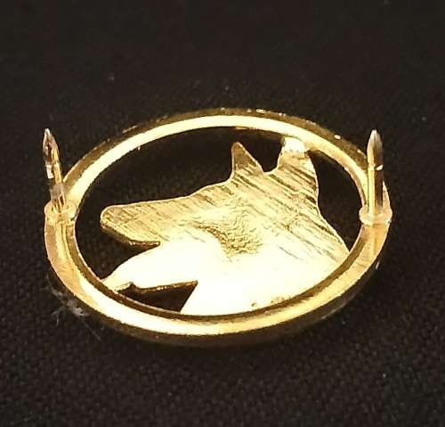 South African Police Dog Handler Proficiency Badge, Gilding Metal With Red Backing           F78