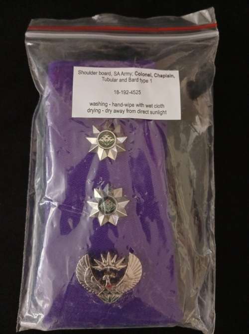 SA ARMY COLONEL CHAPLAIN SHOULDER BOARDS TYPE 1 -- IN ORIGINAL PACKAGE  No.3