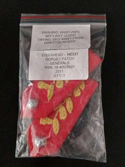 SA ARMY GENERALS GORGET PATCHES - In Original Packaging                      No.9