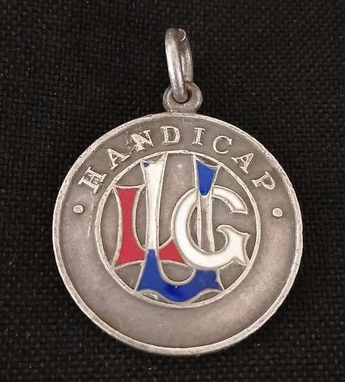 VINTAGE SILVER & ENAMEL LADIES GOLF UNION LGU HANDICAP BADGE - MAPPIN & WEBB