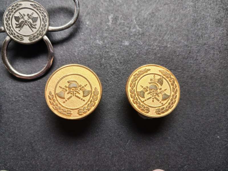 Fire Brigade And Ambulance Rank Badges  ( Silver And Gold Color )  One Badge Missing 1 Pin      F120