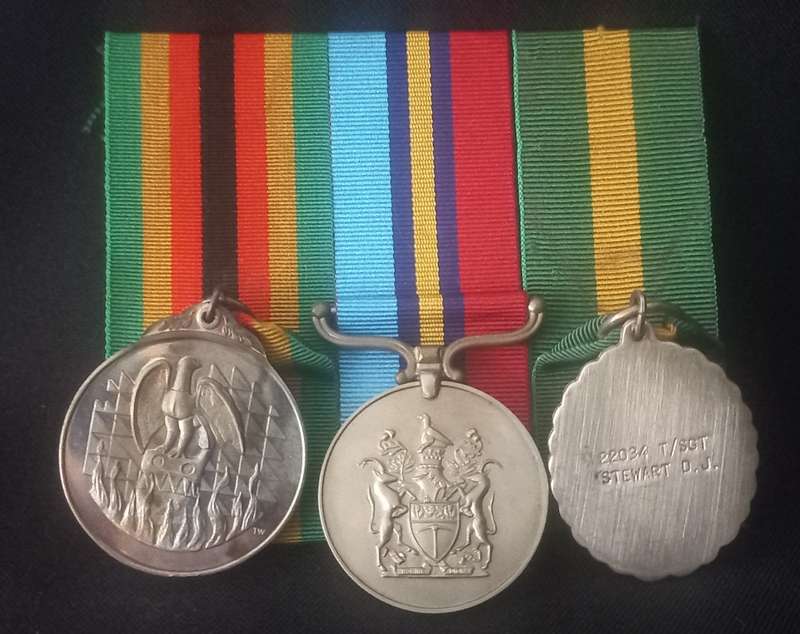 Rhodesian Medal Group Awarded To : 22034 T/SGT STEWART D.J.