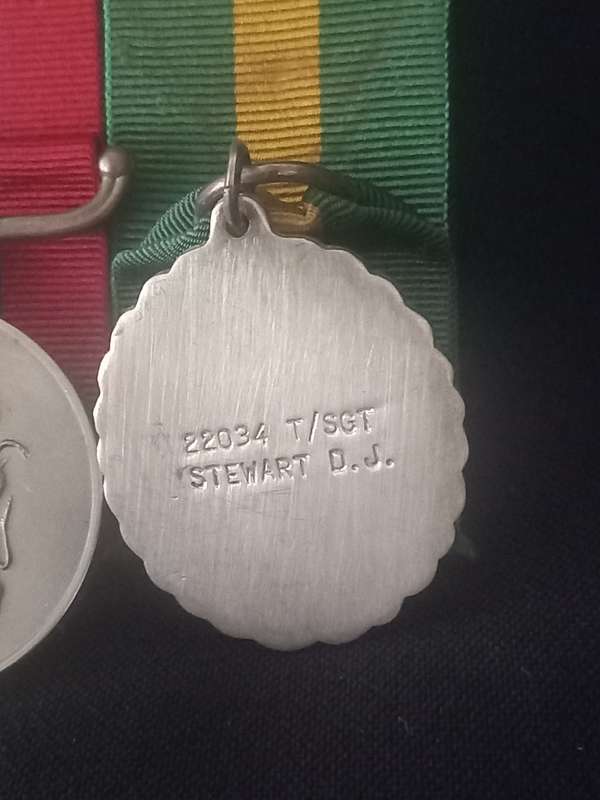 Rhodesian Medal Group Awarded To : 22034 T/SGT STEWART D.J.